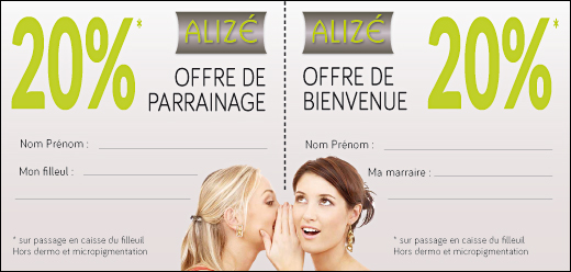 Offre de parrainage Institut de Beauté Alizé
